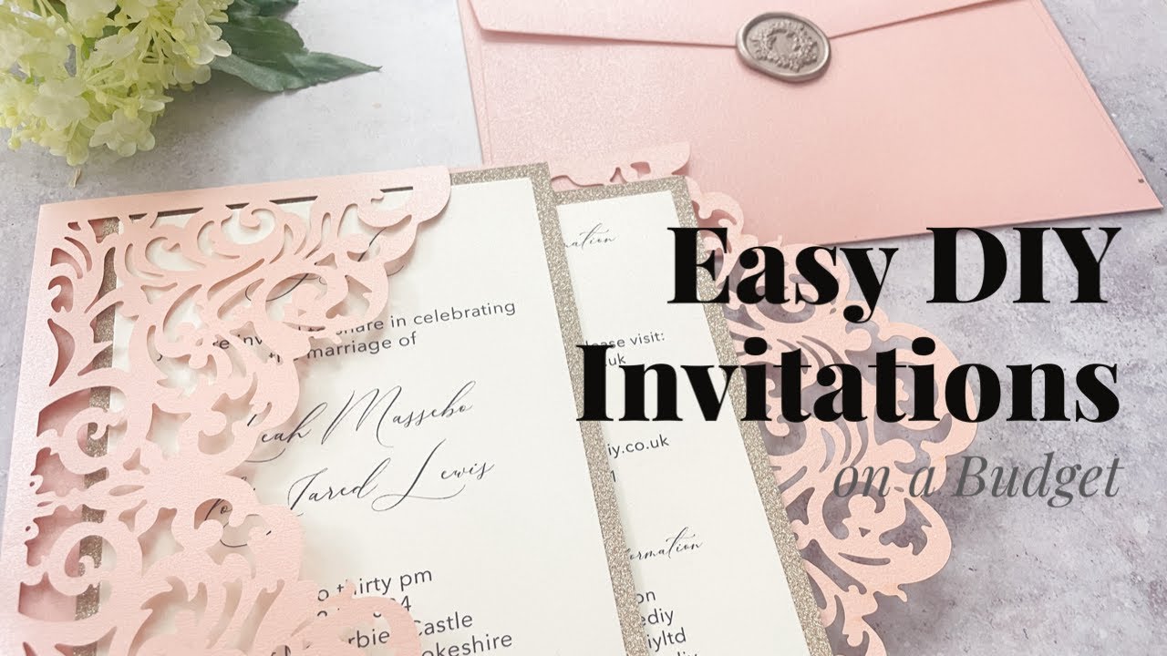 How To Make Quick and Easy DIY Wedding Invitations Using A Blank Laser Cut Pocket | Budget Wedding
