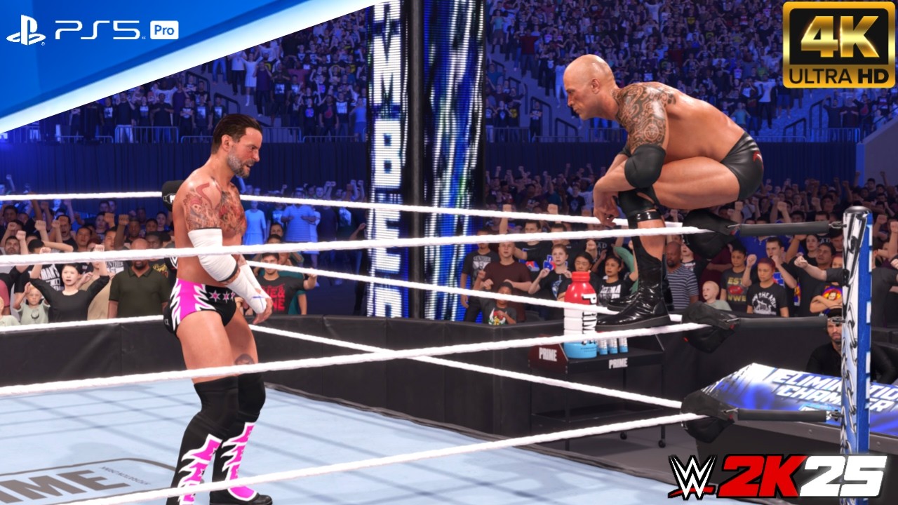 WWE 2K25 - The Rock Vs CM Punk | WWE Championship Match: WWE Elimination Chamber [PS5 Pro 4K60]