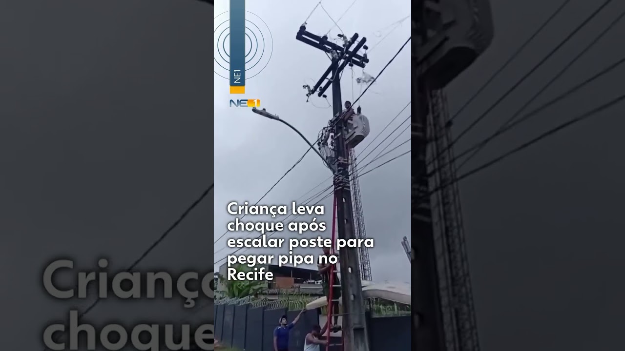 Criança leva choque após escalar poste para pegar pipa no Recife