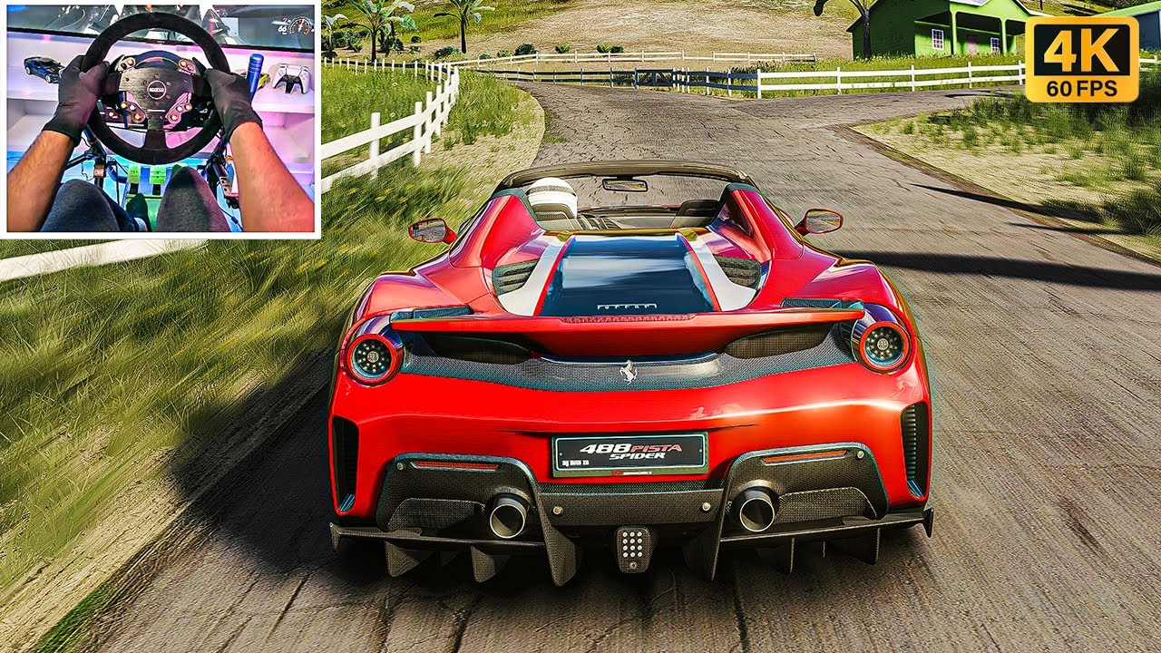 Ferrari 488 Pista Spider | Assetto Corsa - Steering Wheel Gameplay