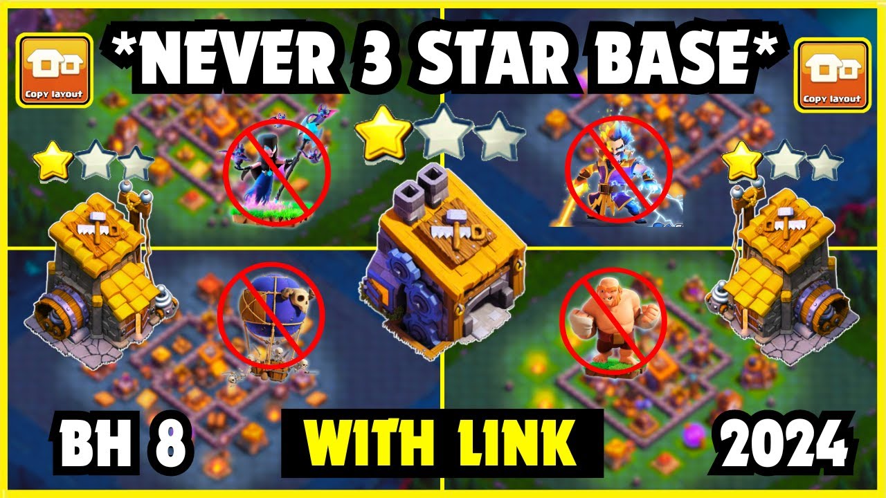 🏆 TOP 5! Builder Hall 8 (BH8) Base Layout + Copy Link 2024 | Clash of Clans