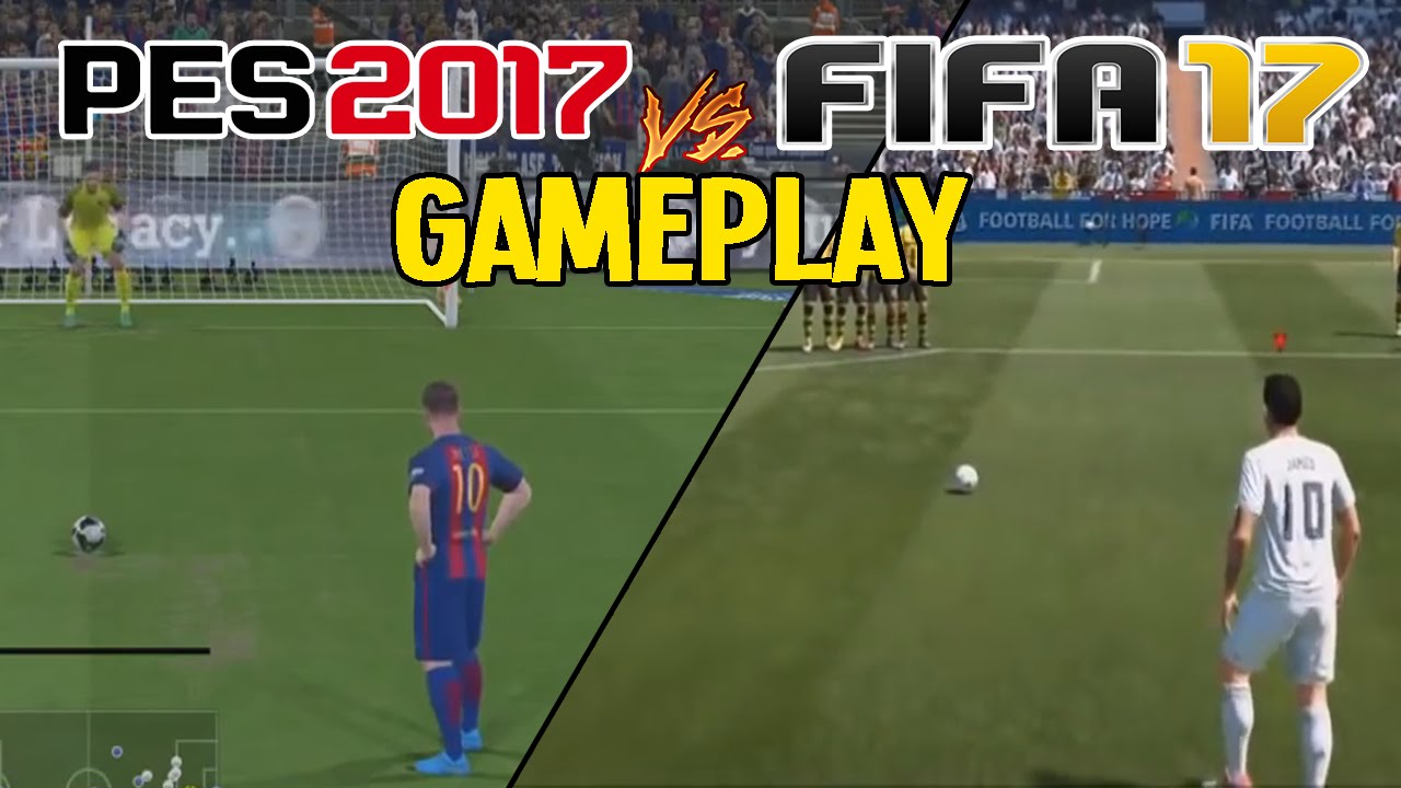 PES 2017 VS FIFA 17 - GAMEPLAY COMPARISON!