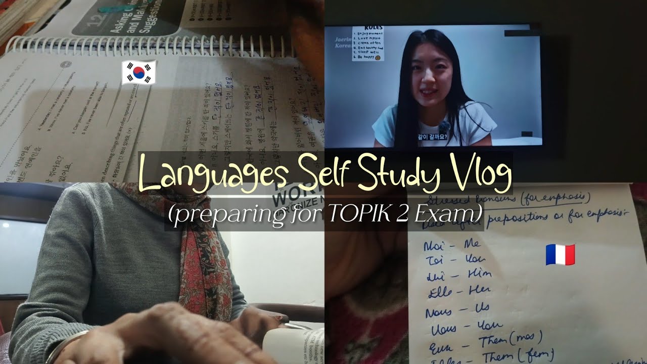 LANGUAGES SELF STUDY VLOG 🇰🇷🇫🇷👩‍🎓