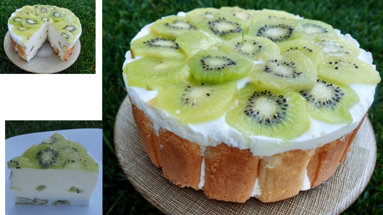 SUPER BRZA NEPEČENA  TORTA SA KIVIJEM I JOGURTOM