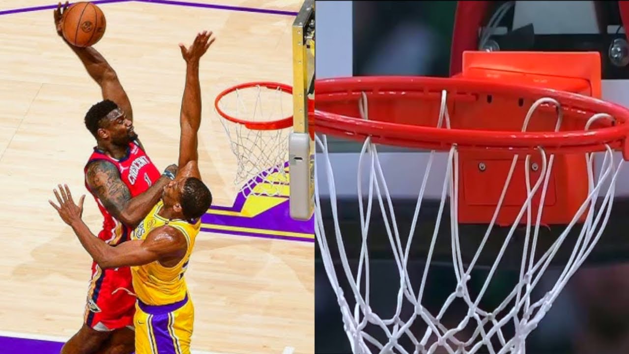 NBA angry dunks, but they almost break the rim!