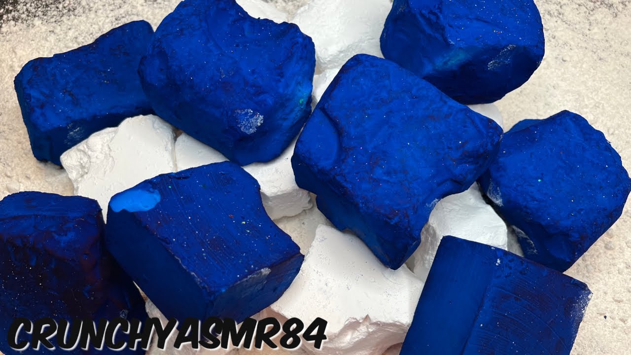 Bright Ocean Blue Rocks |  Dyed Jumbos | Oddly Satisfying | ASMR 