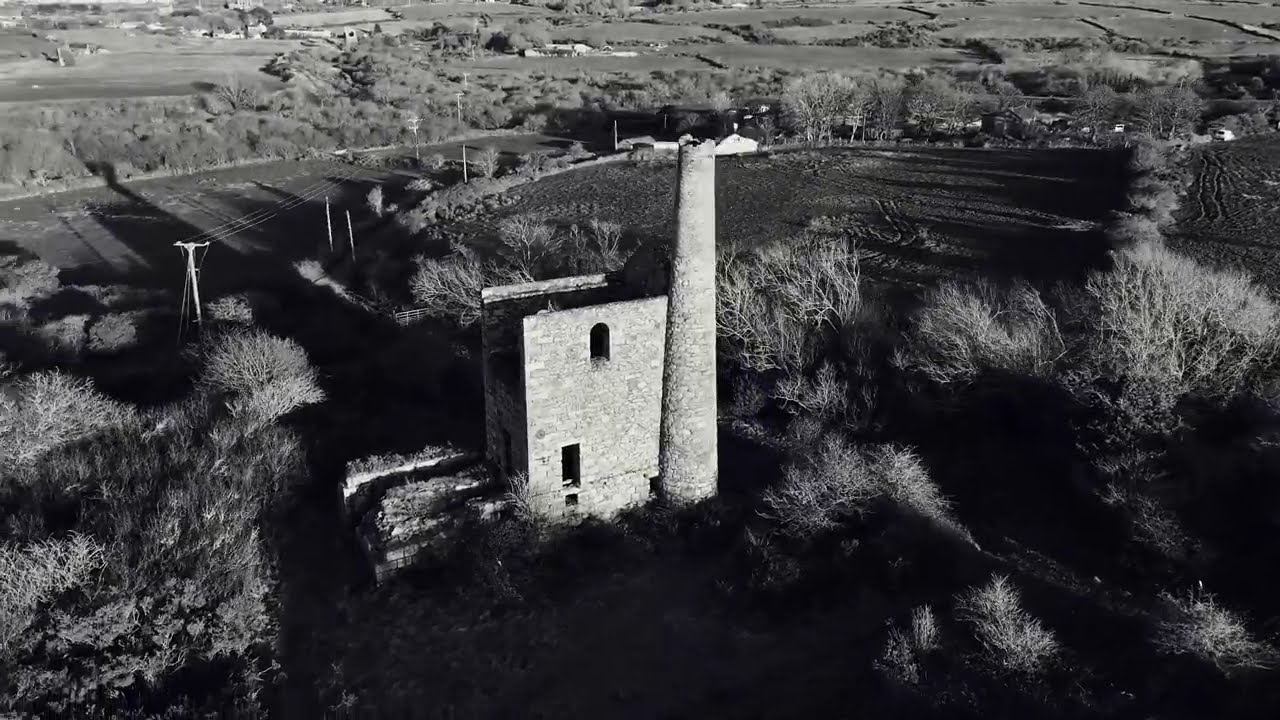 Relics of the Past | Cornish Engine House | DJI Mini 4 Pro | 4K Black & White