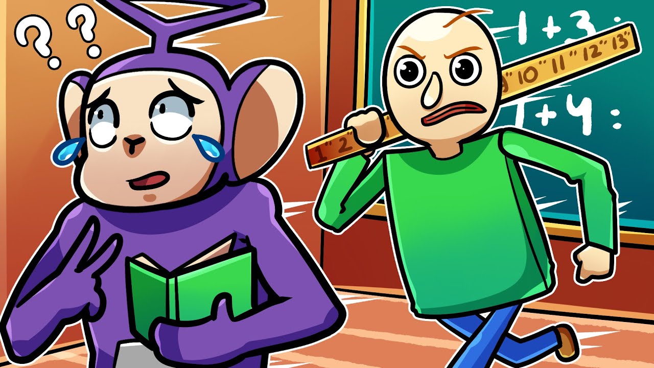 BALDI IS COMING FOR ME! | Tinky Winky Plays: Baldi's Fun New School Plus Ultimate Edition