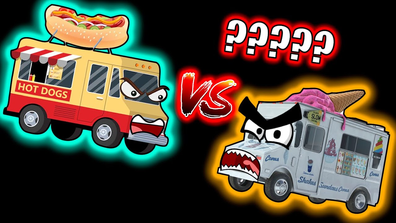 Ice Cream Truck vs Hot Dog Truck "Song" Sound Variations in 51 Seconds