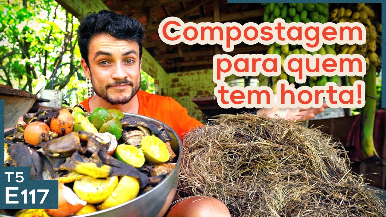 Fazendo compostagem direto no canteiro da horta