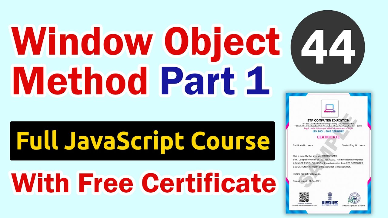 Window Object Method in JavaScript Part 1