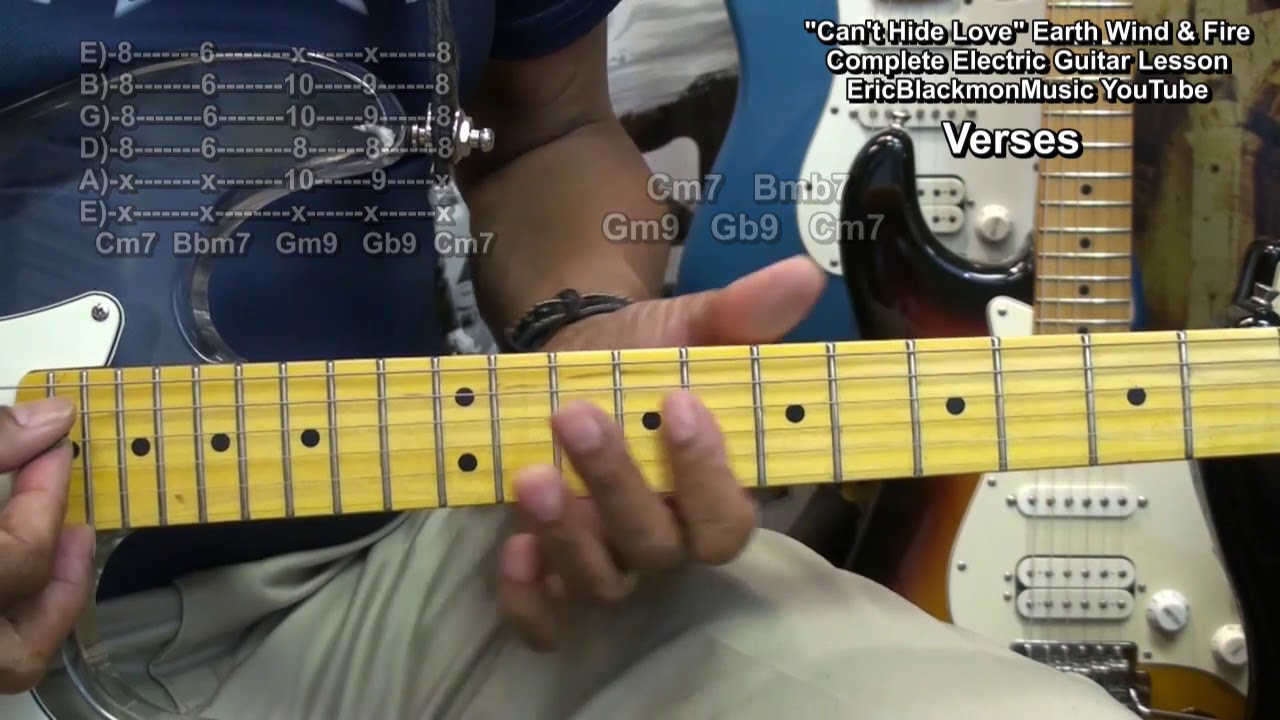 CAN'T HIDE LOVE Earth Wind & Fire Урок игры на гитаре ПОЛНЫЙ Учебник Аккорды Табы @EricBlackmonGu...