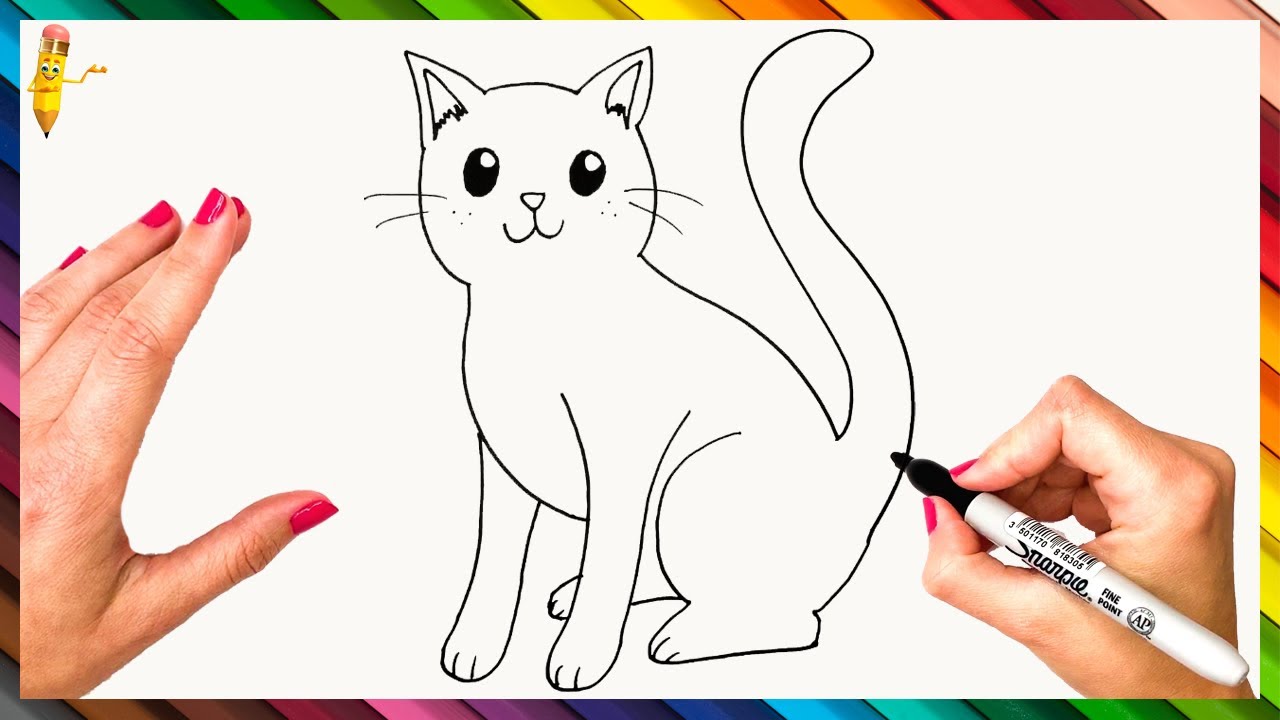 Как нарисовать кошку шаг за шагом 🐈 Рисовать кошку легко