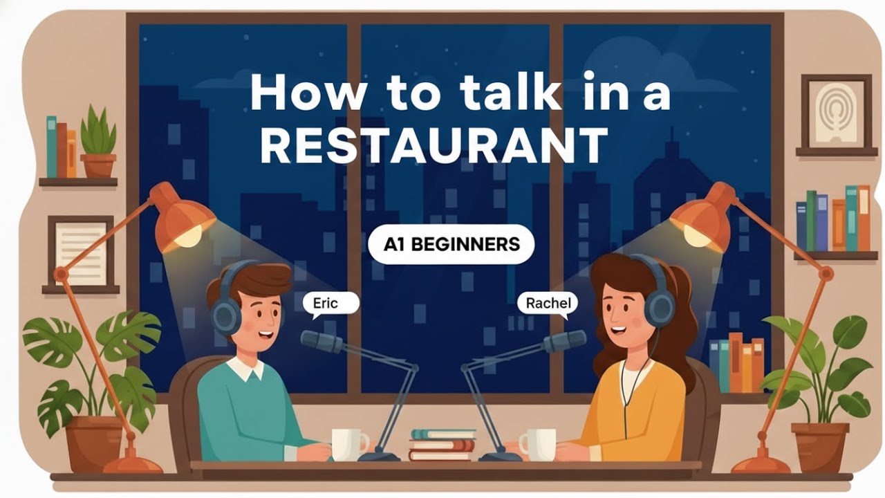 Restaurant English Conversation (A1) Beginner | Order Food + Bill | Easy English