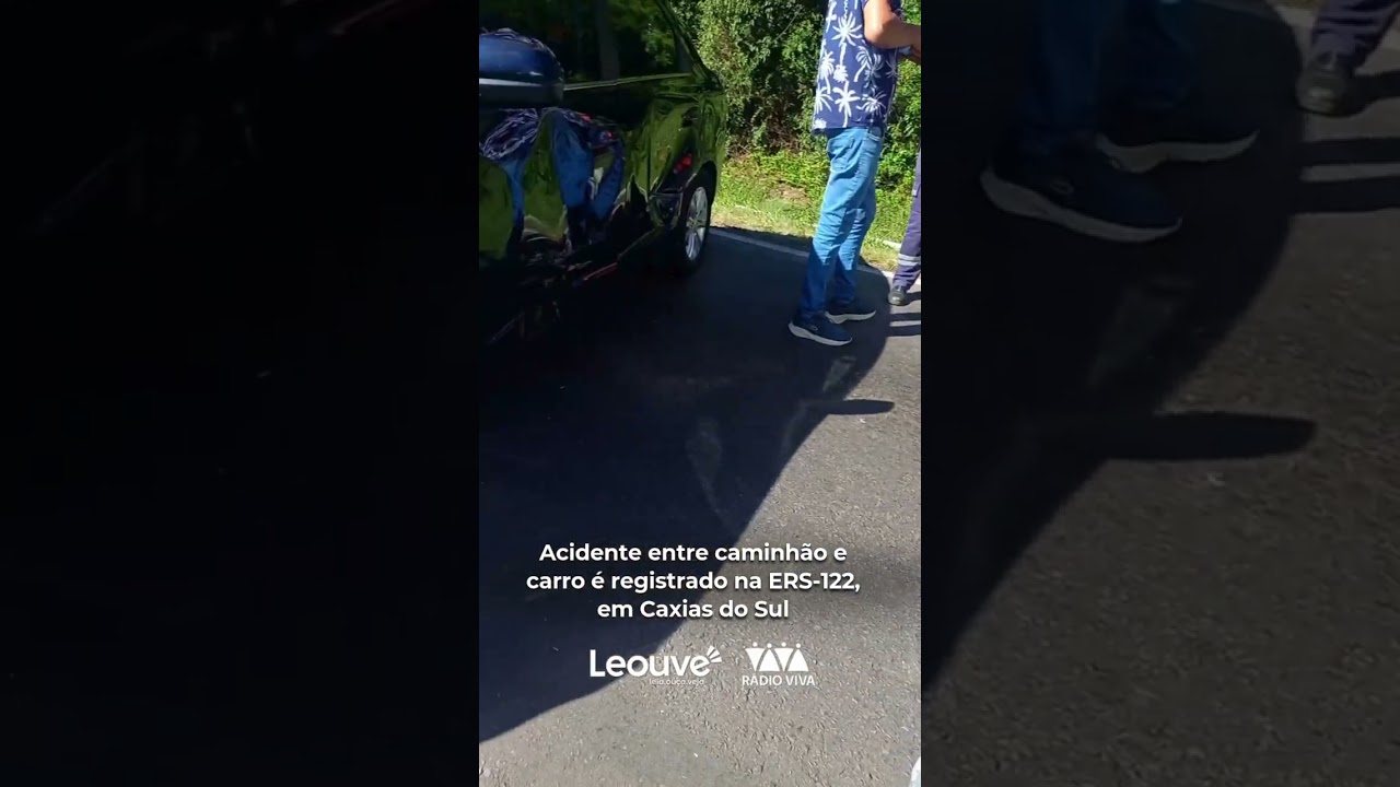 Acidente entre caminhão e carro provoca congestionamento na ERS-122, em Caxias do Sul