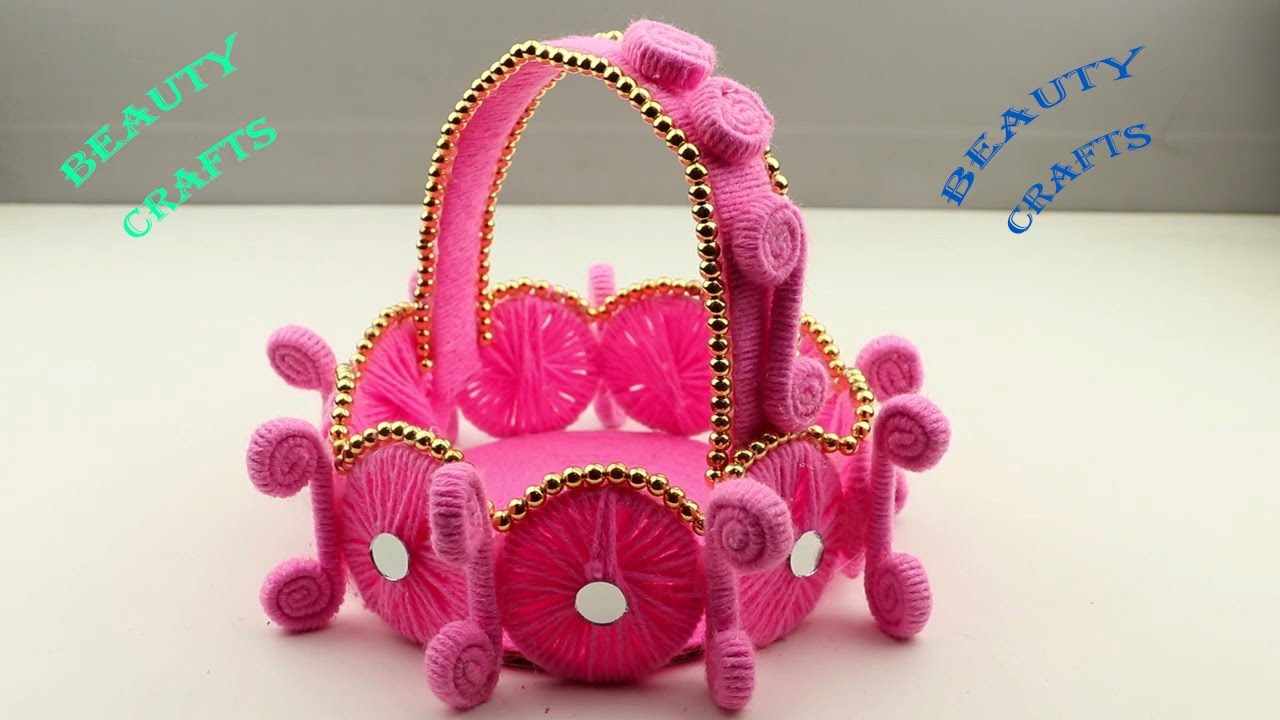 Best Unique Woolen Basket idea | diy arts and crafts with Relaxing Music part 05 #BC