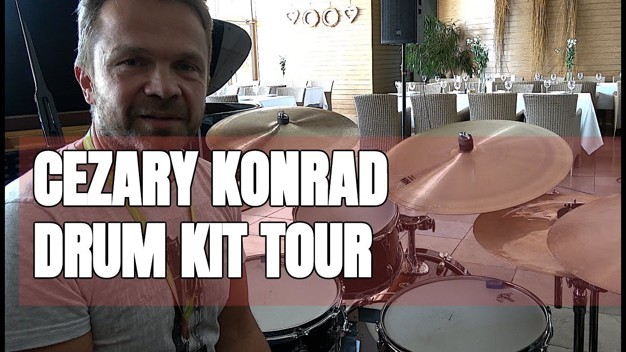 Cezary Konrad prezentuje swój zestaw perkusyjny