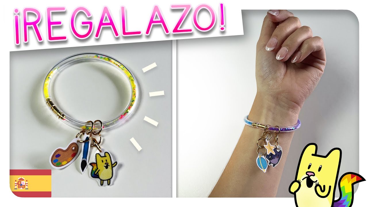 DIY PULSERAS PERSONALIZADAS para REGALAR 🎁 IDEAS de REGALOS ORIGINALES 💎 Gato Rainbow & Gata Moon