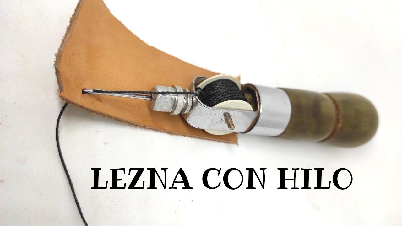 Cómo coser con esta lezna con hilo el cuero.