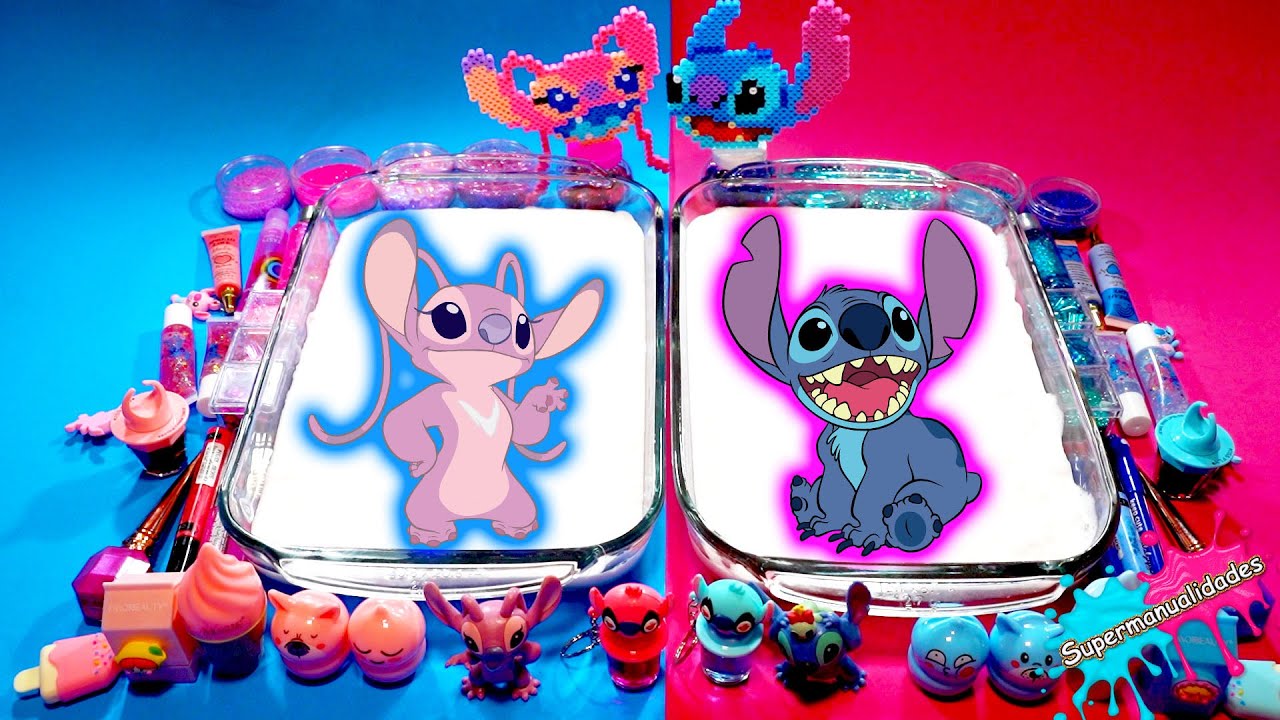 Mezclando Stitch VS Angel en Slime  - Supermanualidades