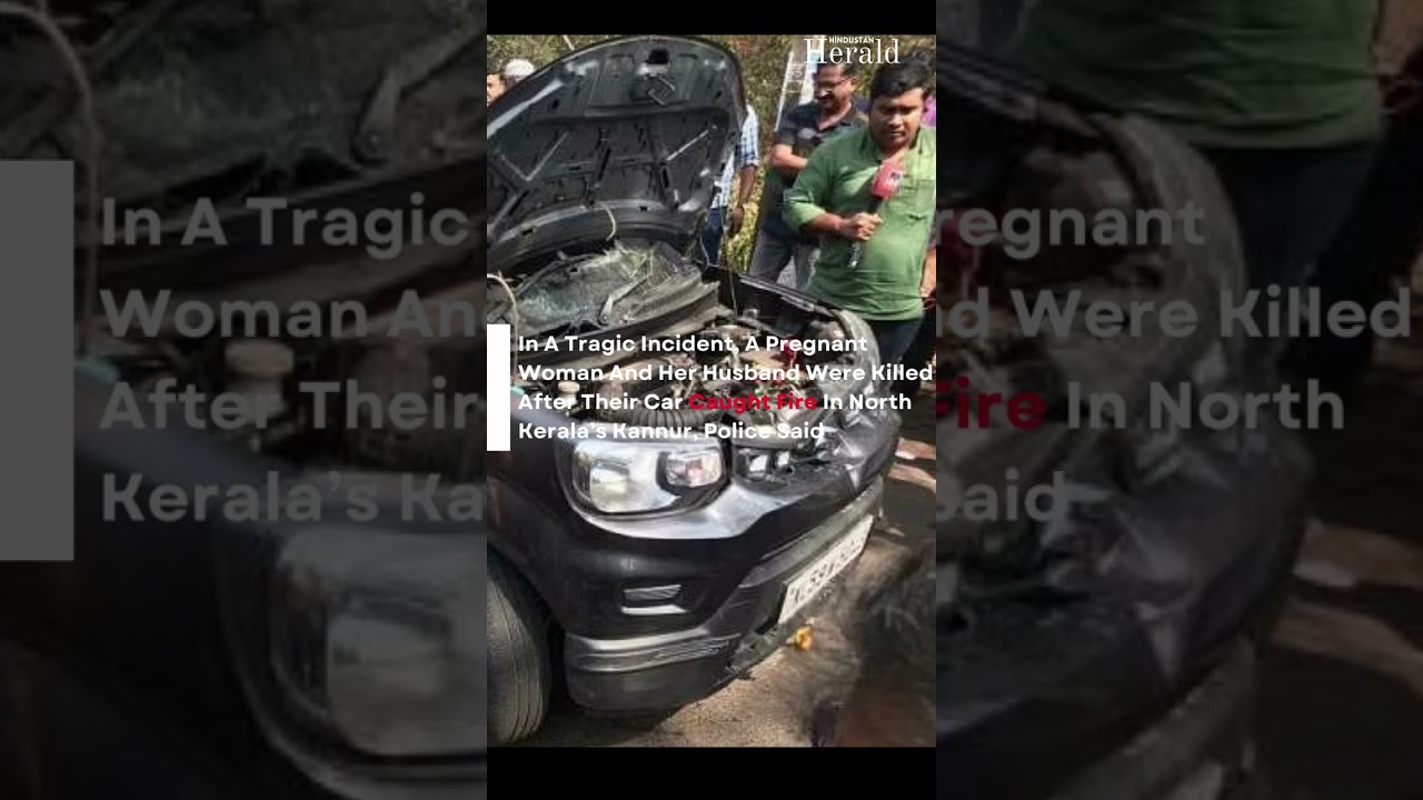 Car catches fire near Kannur District in Kerala