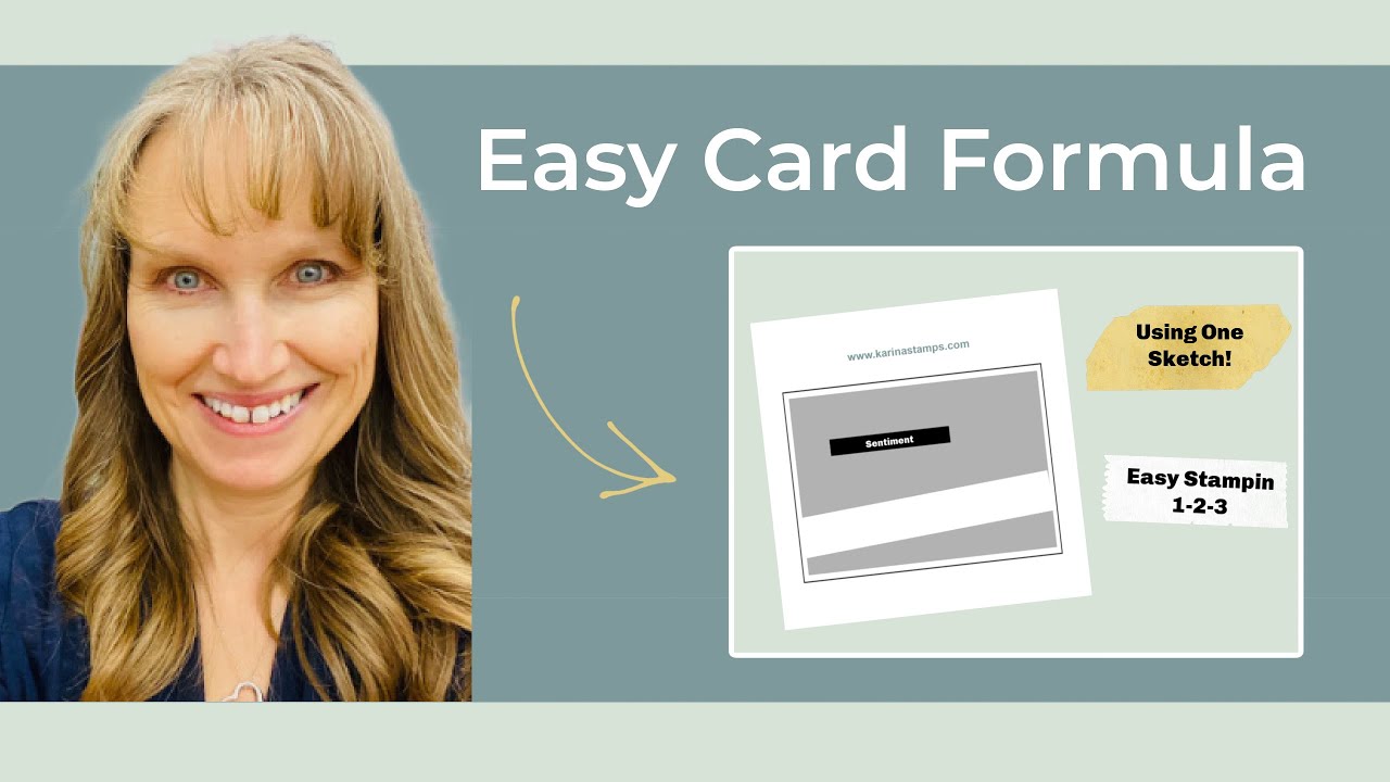 Создайте милую открытку с помощью эскиза открытки | Простые техники штамповки 1-2-3