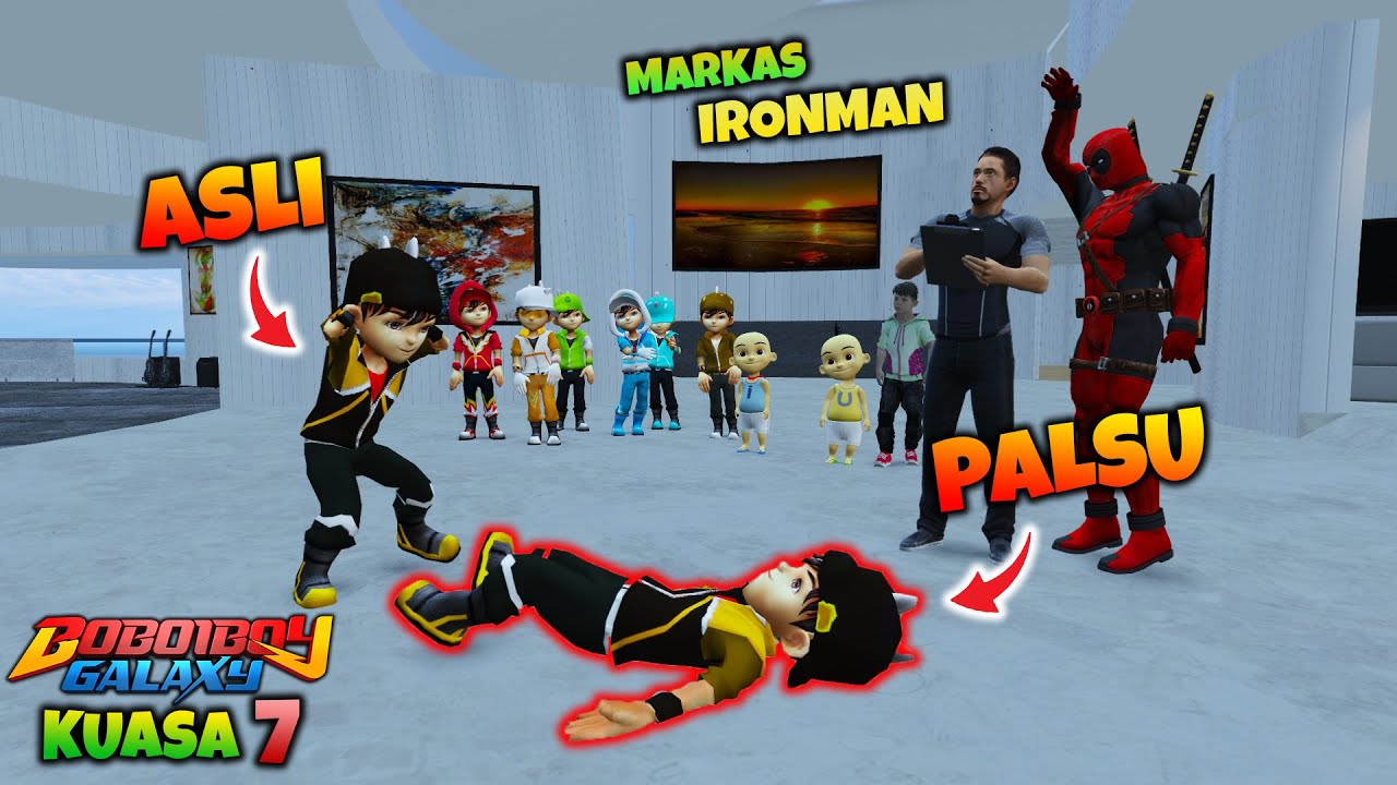 AKHIRNYA BOBOIBOY GEMPA PALSU DI BAWA KE MARKAS IRONMAN - GTA 5 MOD