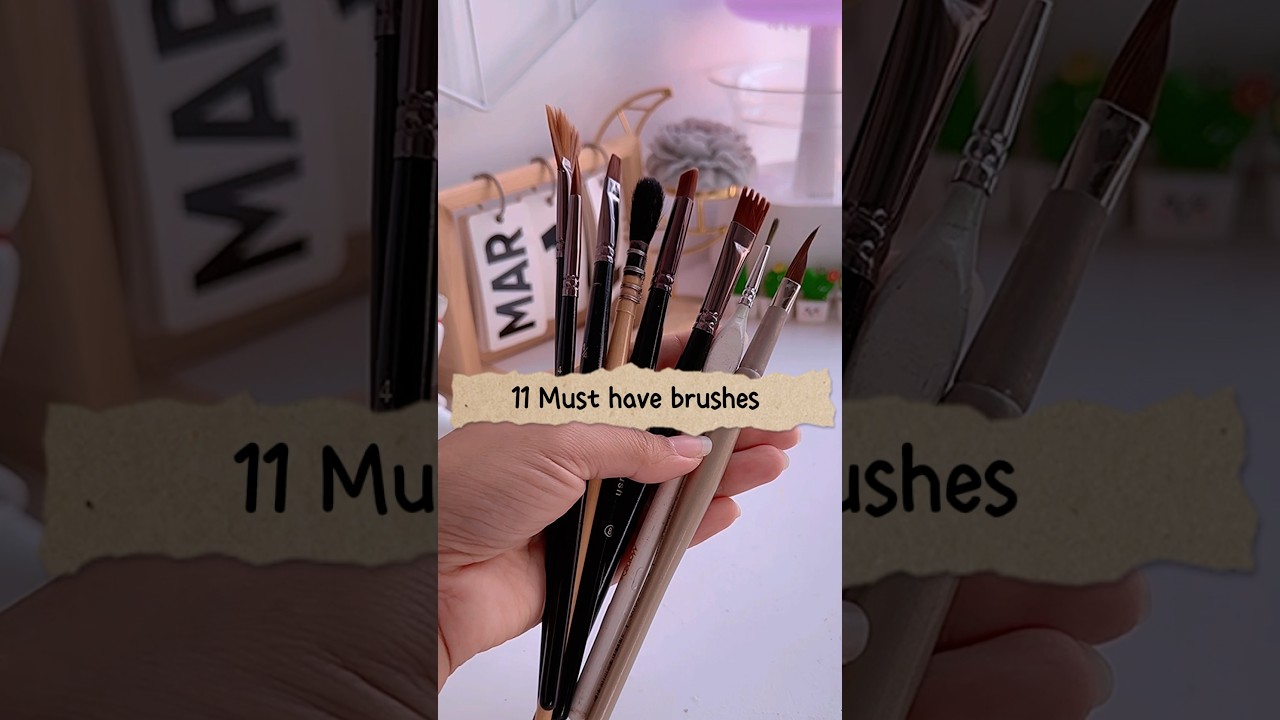 11 Must have brushes 😍✨#shors #art #painting #muktaeasydrawing #youtubeshortsviral