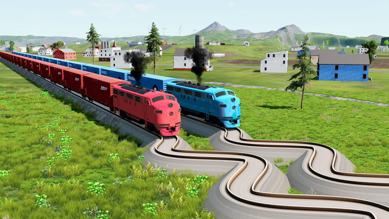 🚂Train vs Zig Zag Track Crashes BeamNG.Drive | Part-5