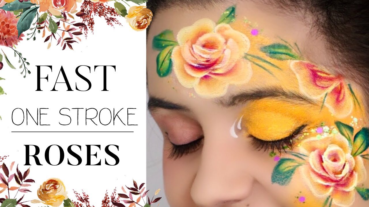 Rose ONE STROKE Face Paint Tutorial