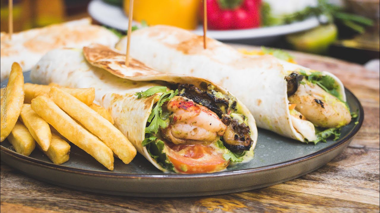 Wrap aux Fruits de mer (Kër, Crevettes rouges, Calamars...)