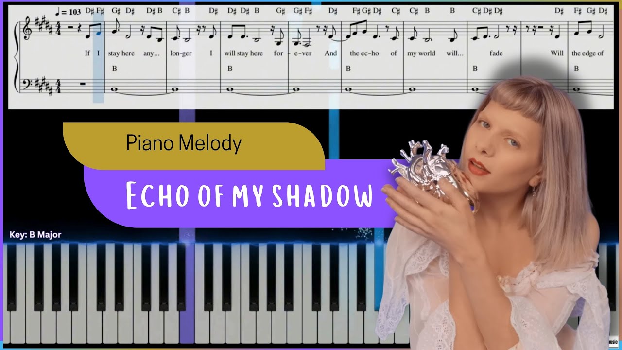 Aurora – Echo of My Shadow Piano Cover | Easy Piano Melody Tutorial for Beginners with Sheet Music