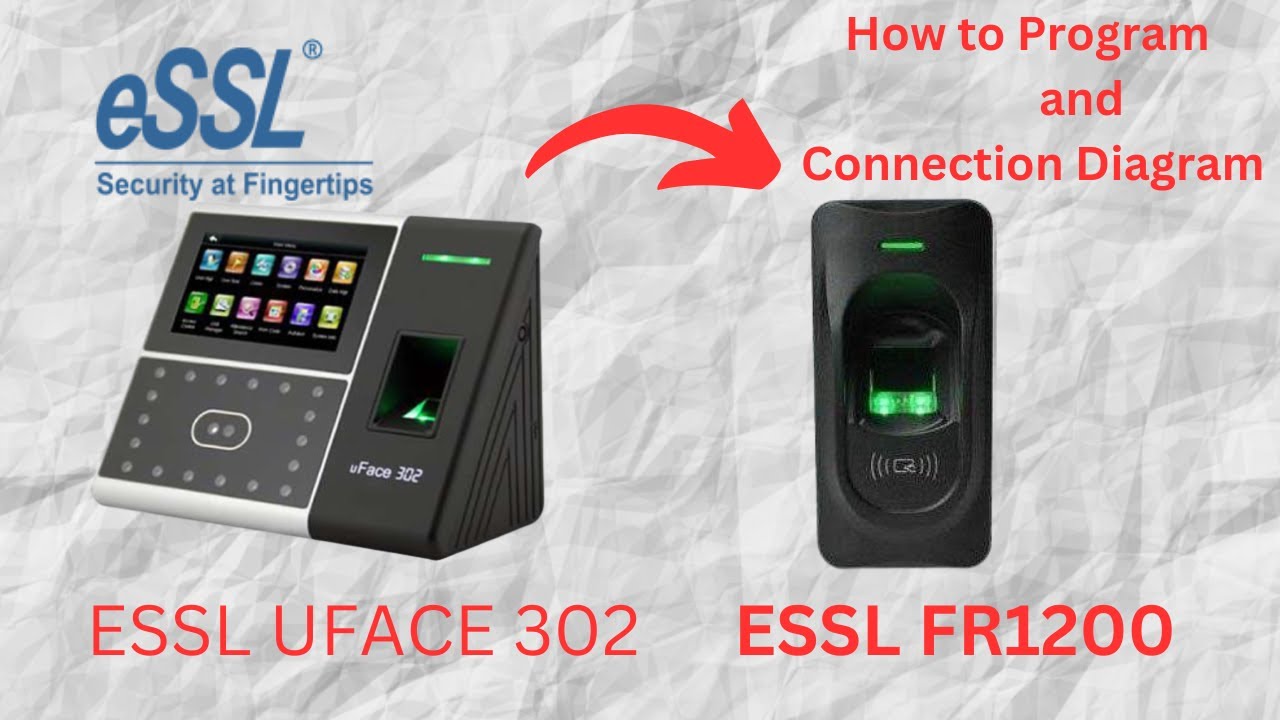 How to connect ESSL FR1200 Biometric Access Reader with ESSL UFACE 302 using RS485 interface
