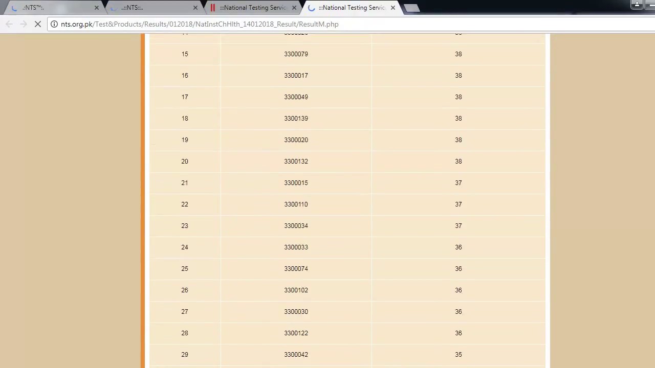 How to check merit list of nts