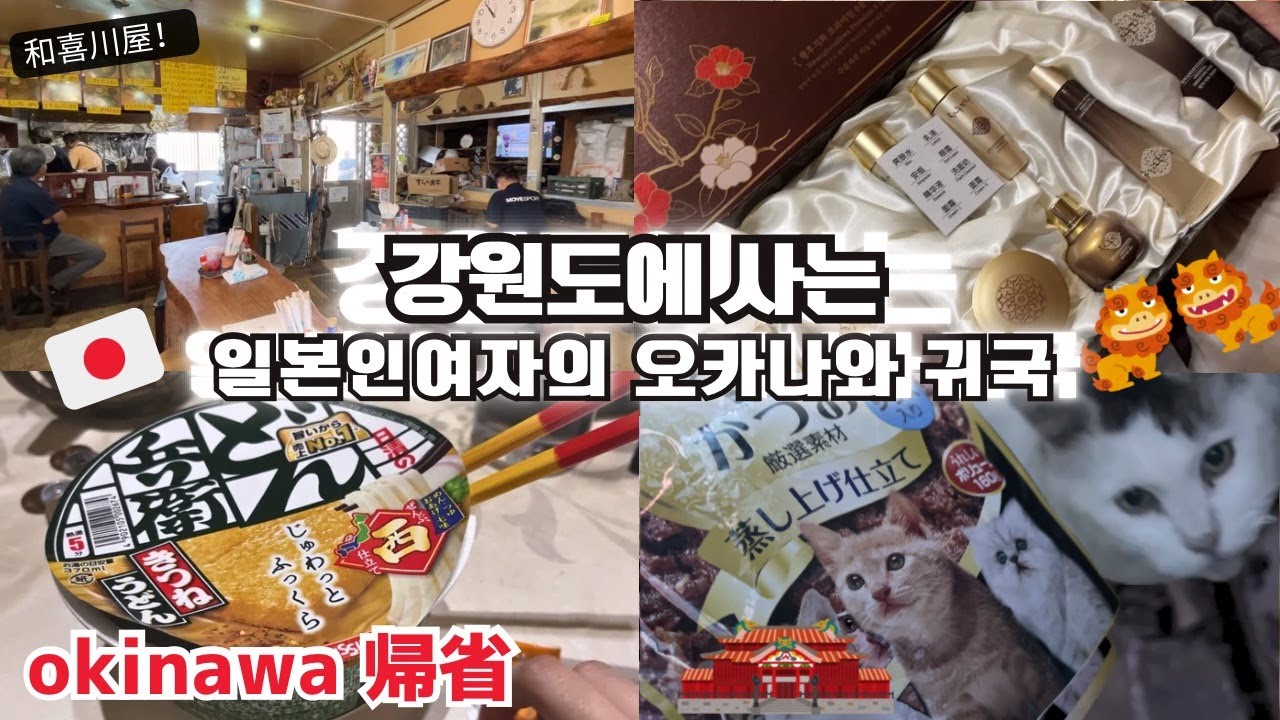 【沖縄帰省】韓国人夫と実家の食堂の最後の日を手伝いに帰省した日のVLOG、日韓夫婦、