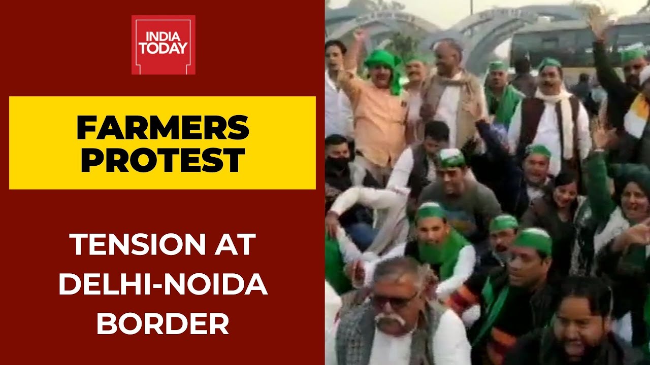Farmers Protest: Traffic Jam At Noida's Sector 14 Chilla Border As Farmers Try To Enter Delhi