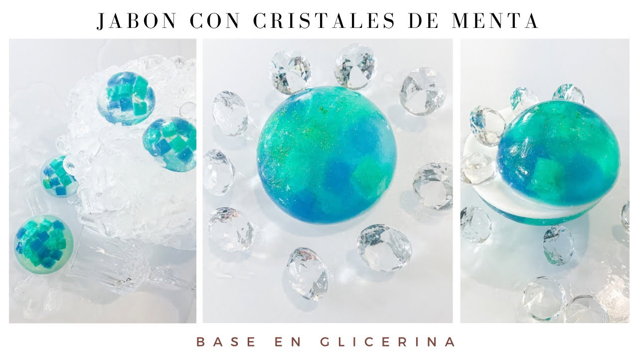 JABON CON CRISTALES DE MENTOL (menta) BASE EN GLICERINA