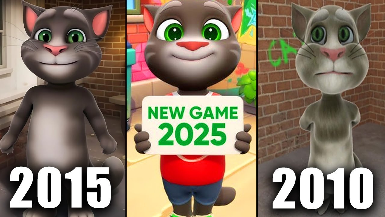 Outfit7 - All 61 Games List 2010-2025 All Games & Apps: Talking Tom Cat (Remastered 2025) - Tom 2010