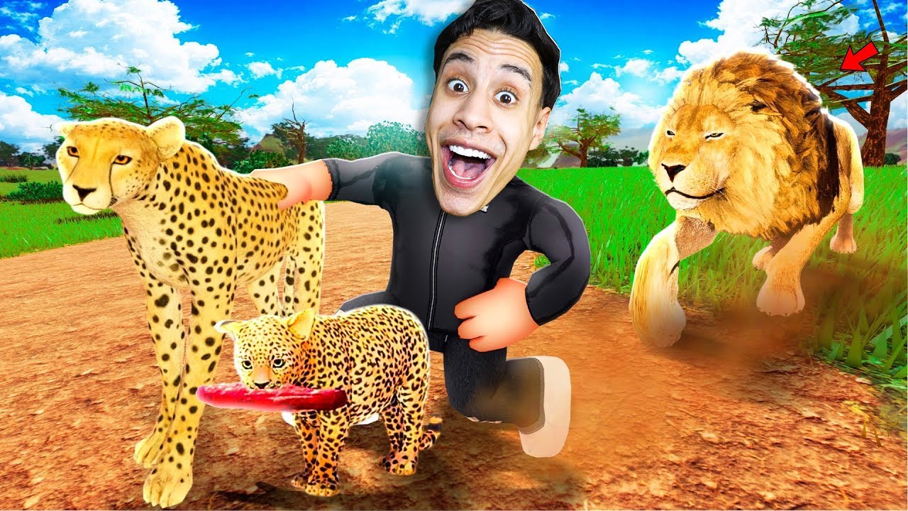 من الجوع إلى الصيد 😳 حياة فهد في السافانا | Roblox 🐆