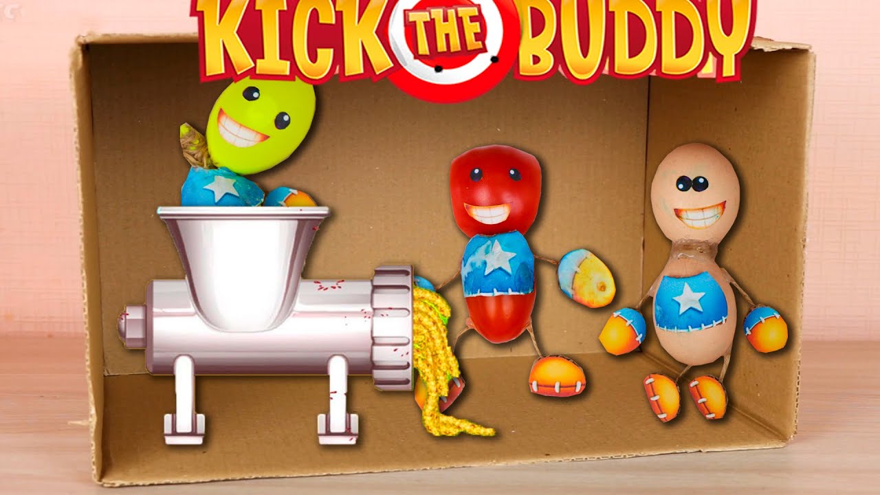 Kick the Buddy против мясорубки в реальной жизни — картонная игра