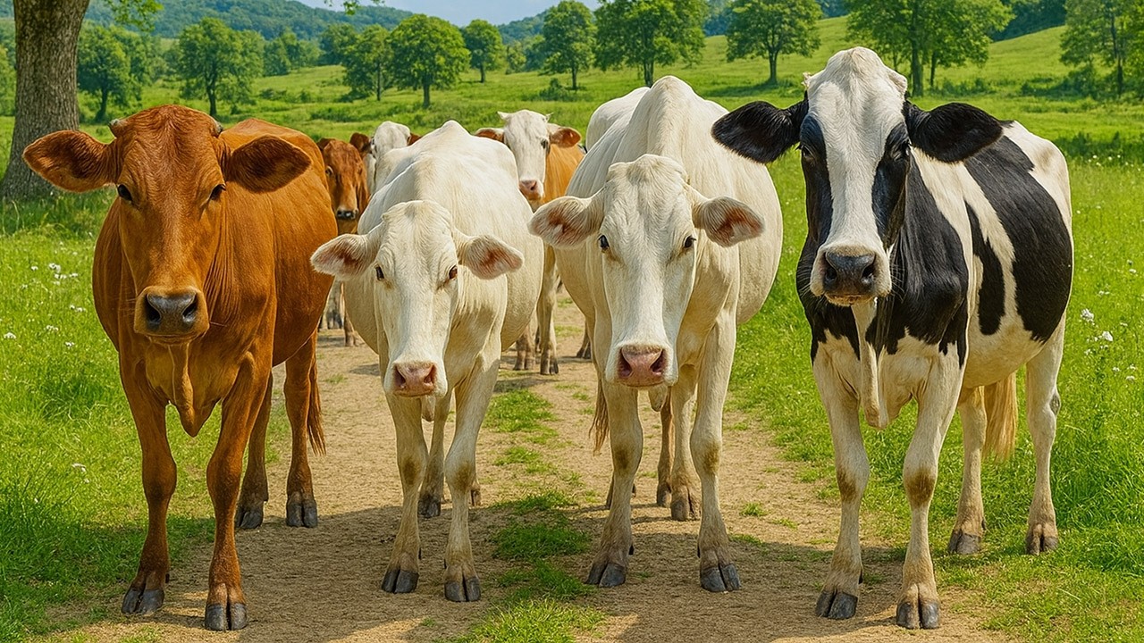Video Gembala Sapi Lembu digiring Menuju Ke Kandang Peternakan Hewan Ternak Sapi di Desa yang indah