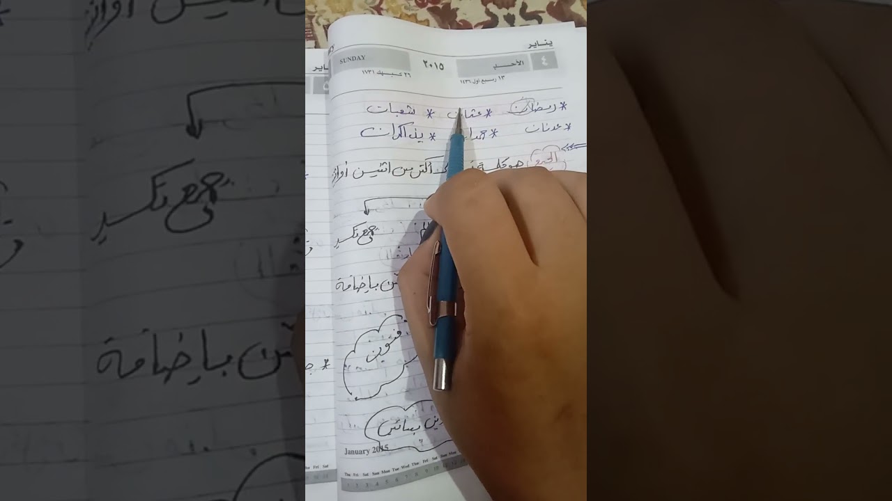 مراجعة على أقسام الكلام 