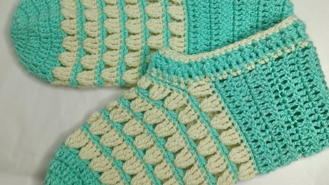طريقة عمل جوارب كروشيه شتوية دافئة 🧶❄️ | Handmade Winter Socks 🔥