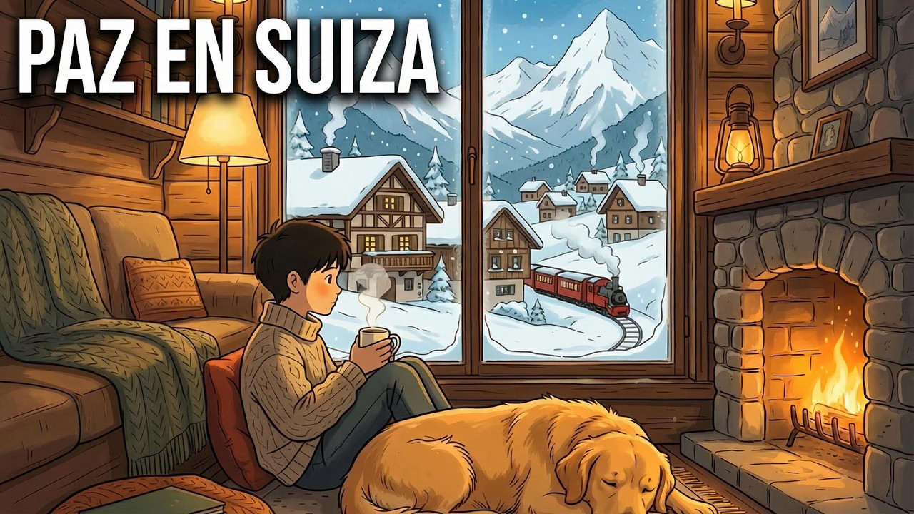 Cabaña acogedora en Suiza bajo la nieve | Música lofi para estudiar, leer y relajarte 🇨🇭❄️