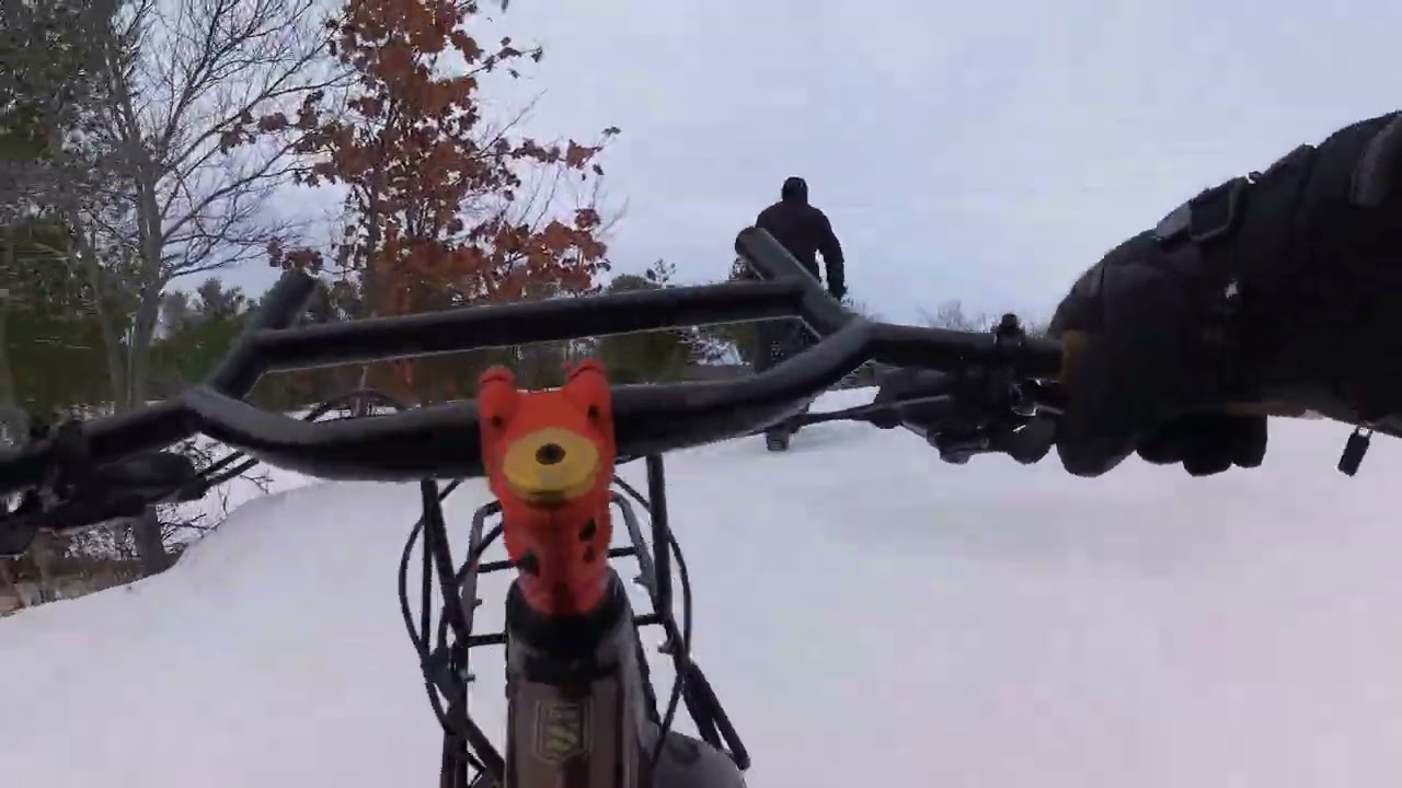 Fat biking on snow crust