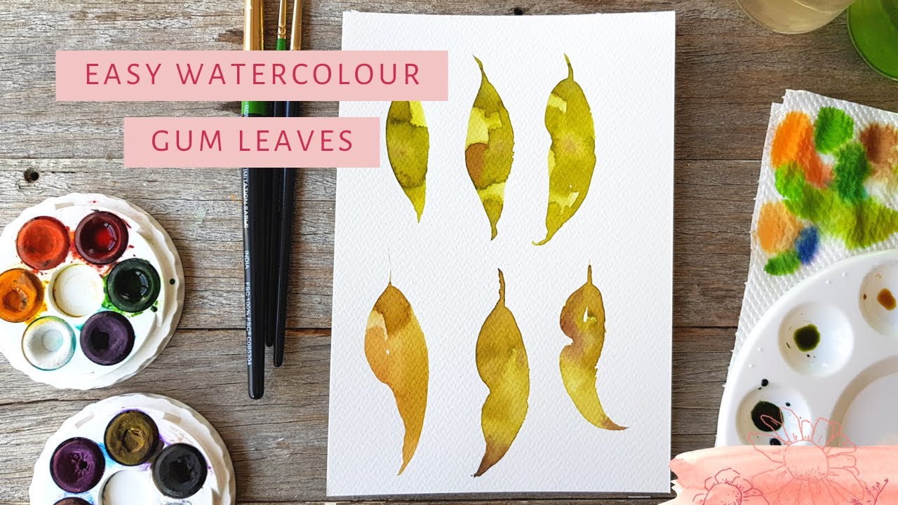 Watercolour gum leaves (shockingly simple!)