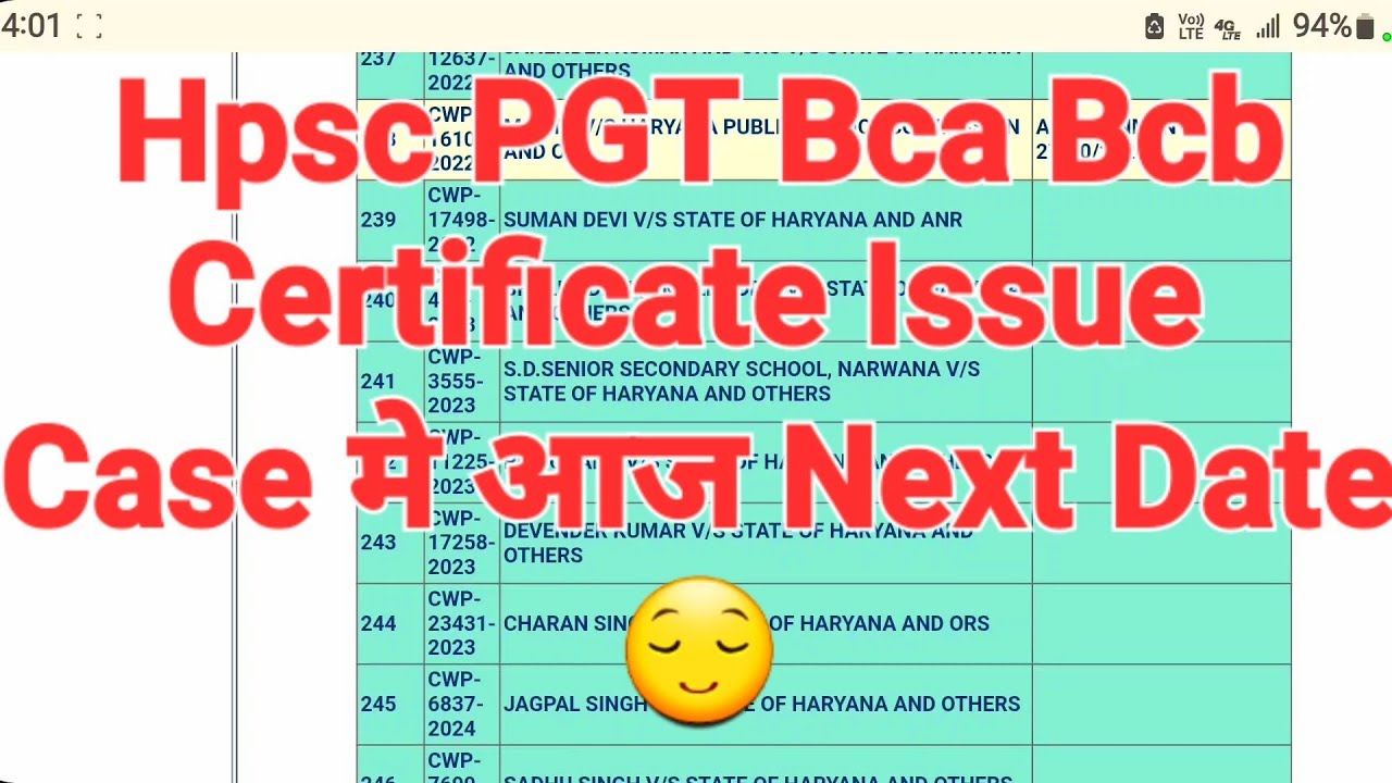 Hpsc PGT Certificate Issue Court Case Update Today | NEXT Date received today too 😔