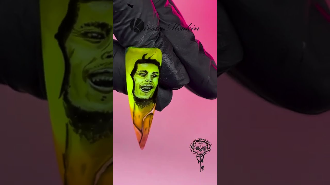One Love - Bob Marley Portrait Nails