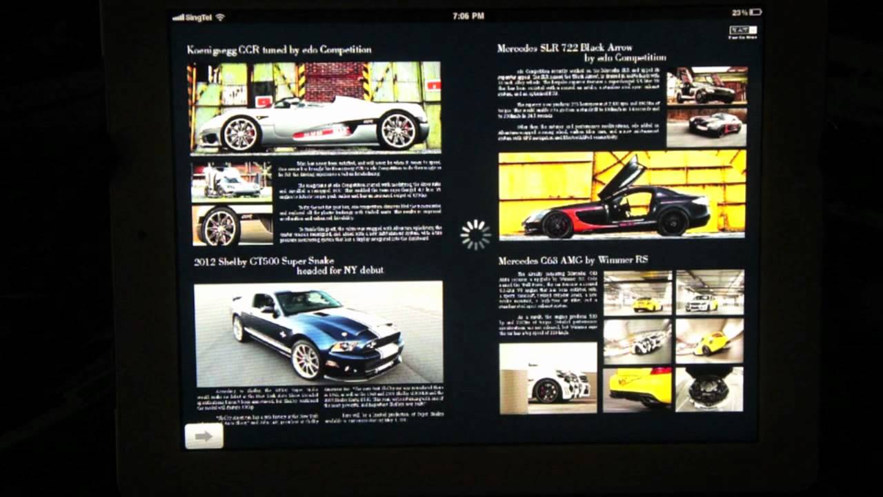 '9tro' and 'BLACK' on iPad2 - SingTel De!ite eMagazine Application