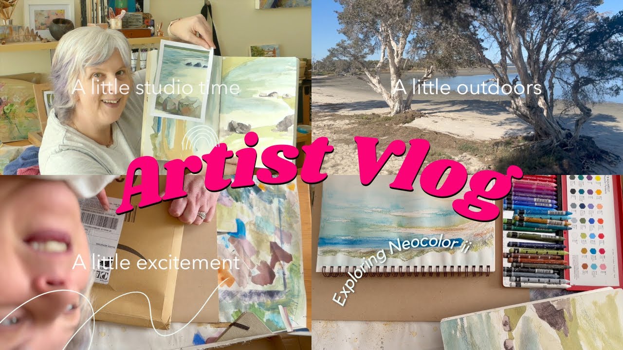 Artist Vlog: discovering new (to me) water soluble media, working from landscape and sketches